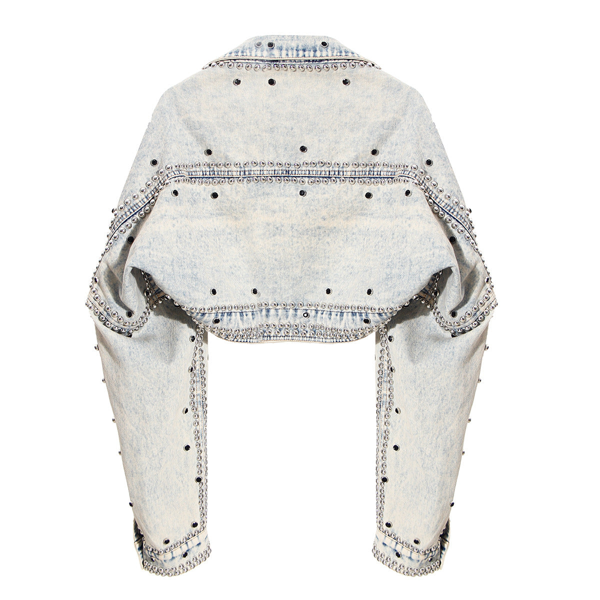 Pop Studded Ultra Short Denim Jacket