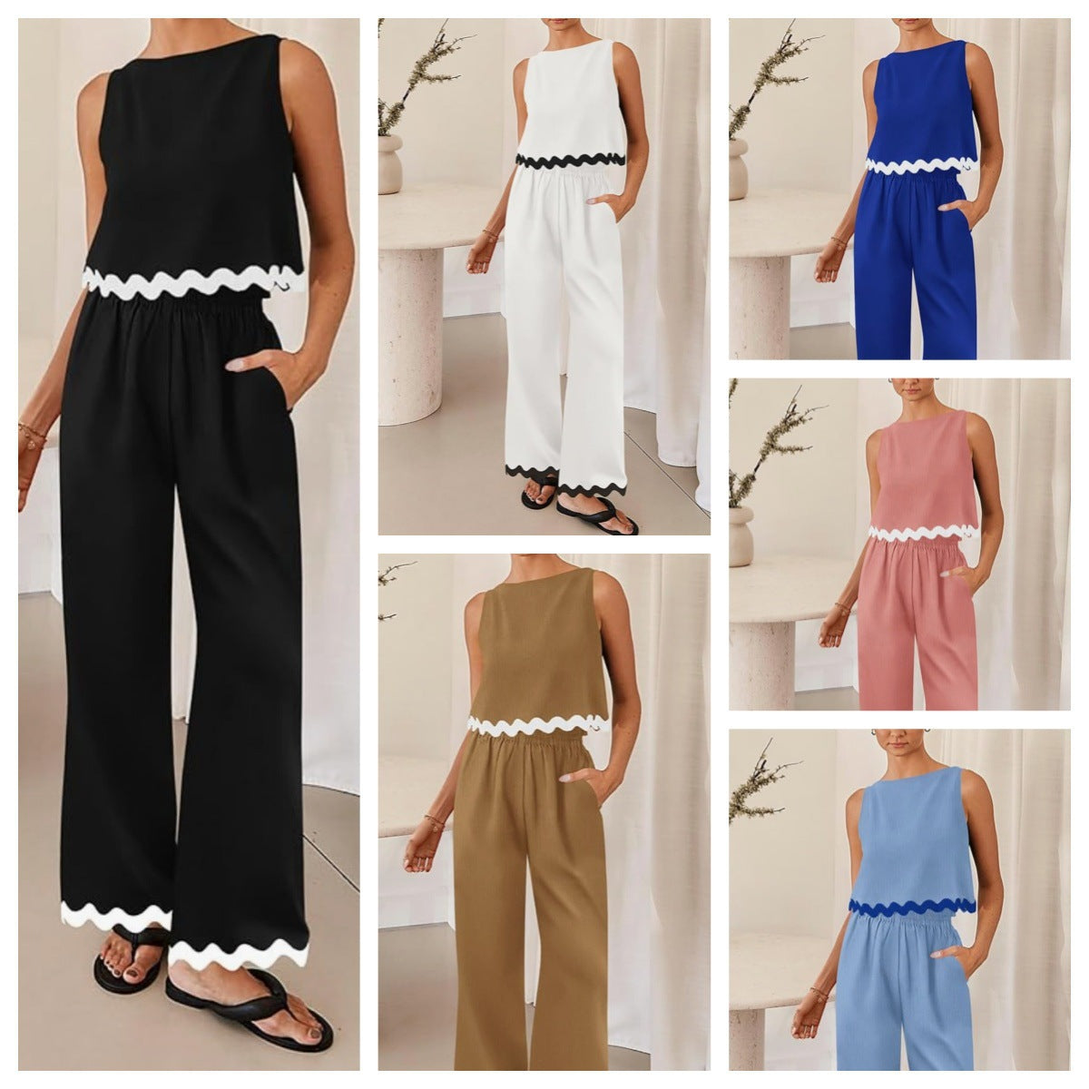 Casual Sleeveless 2-piece Set