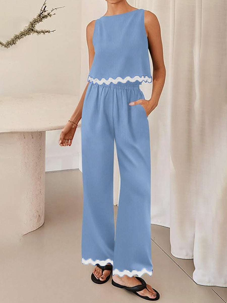 Casual Sleeveless 2-piece Set