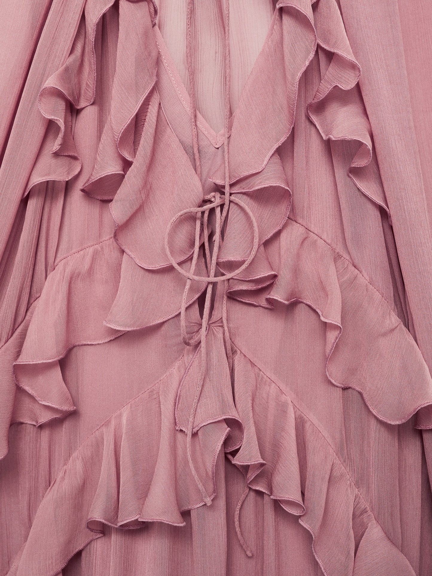 Semi-transparent Ruffled Chiffon Dress