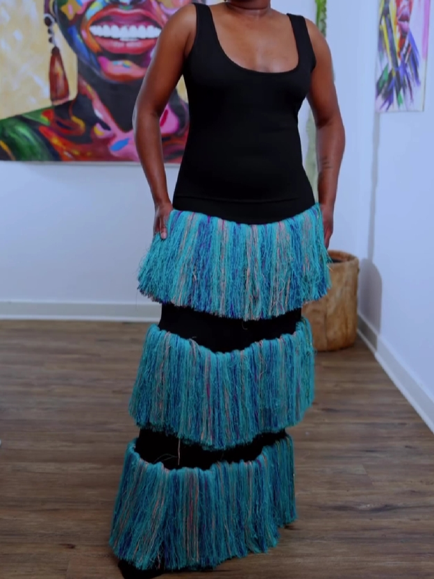 Fringe Tiered Maxi Dress