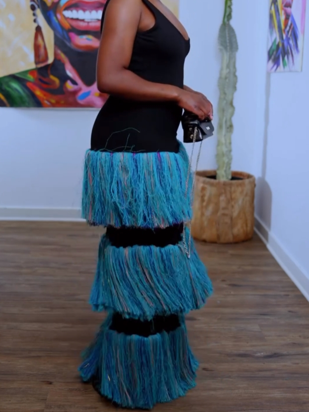 Fringe Tiered Maxi Dress
