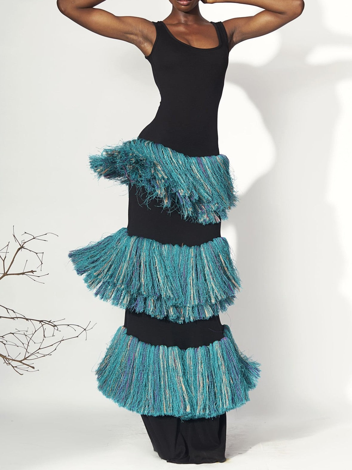 Fringe Tiered Maxi Dress