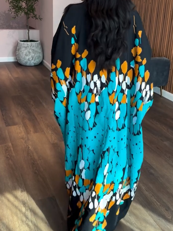 Floral Print Kaftan Dress
