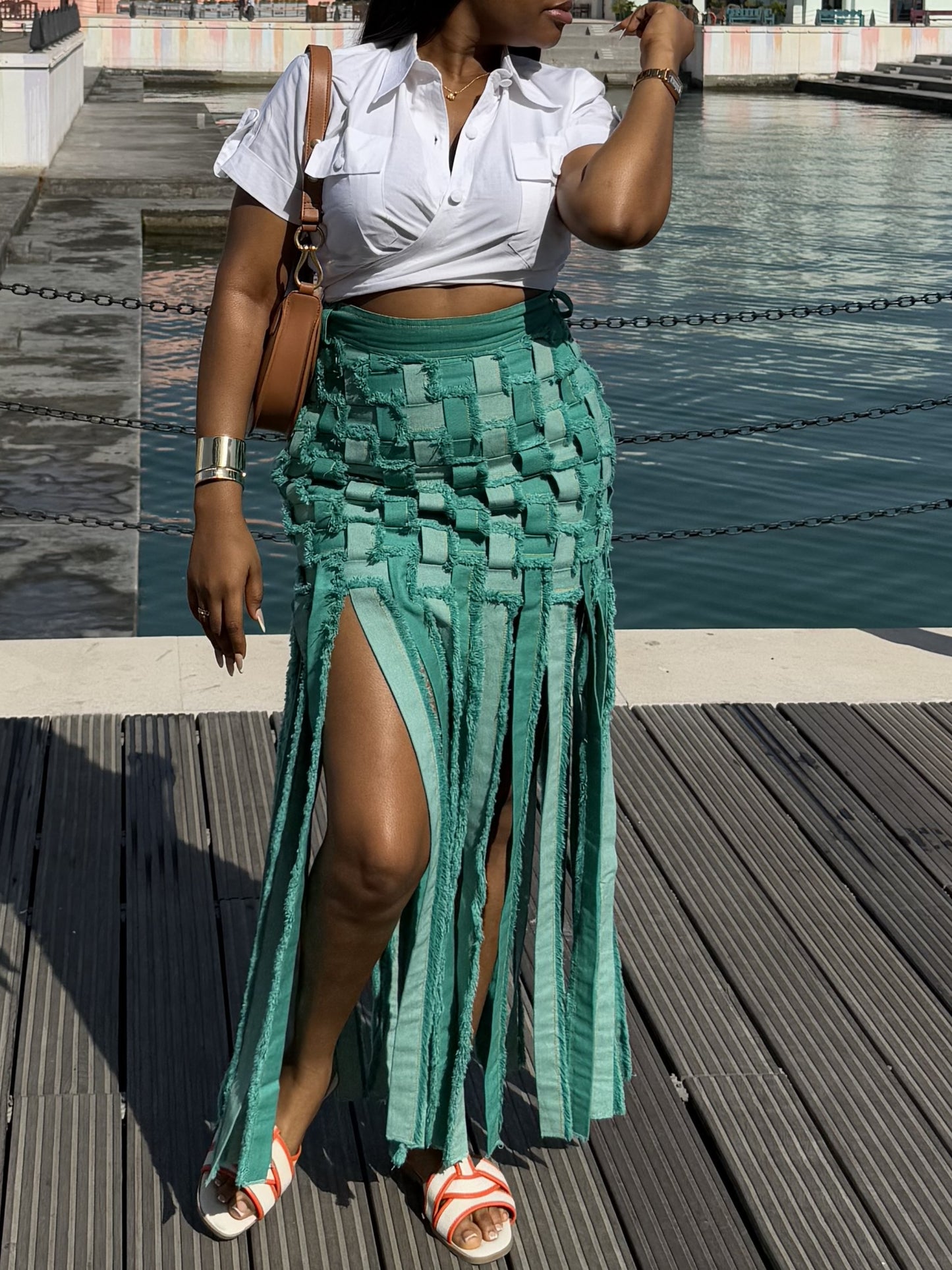 Handwoven Fringe Skirt