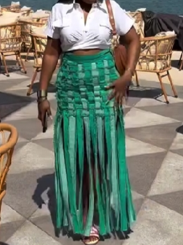 Handwoven Fringe Skirt