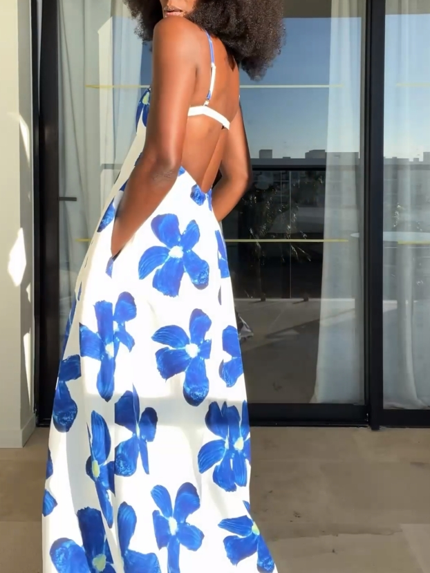 Blue Blossom Maxi Dress