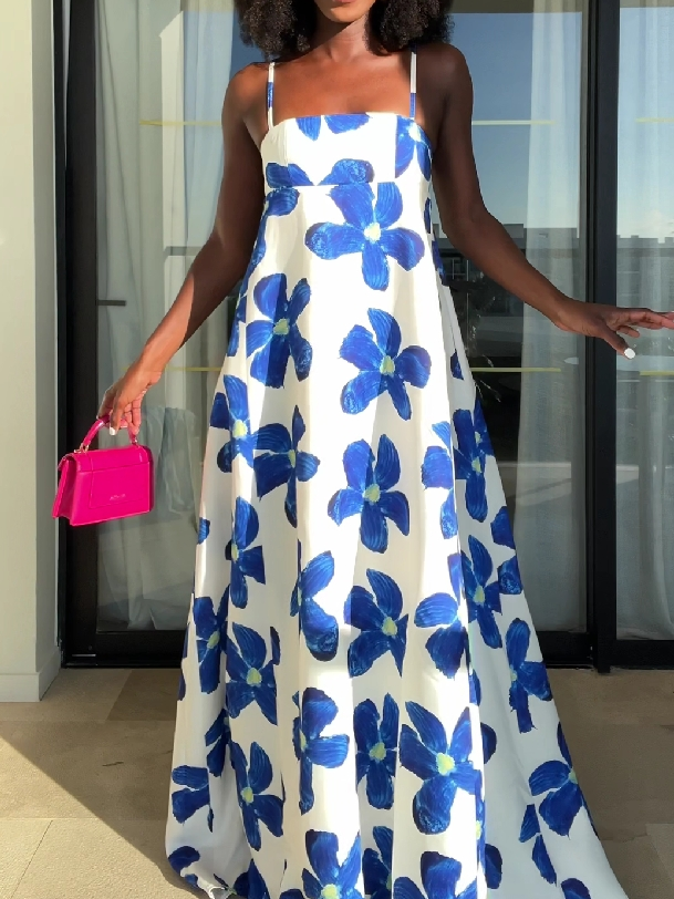 Blue Blossom Maxi Dress