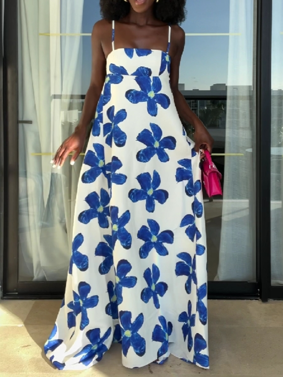 Blue Blossom Maxi Dress
