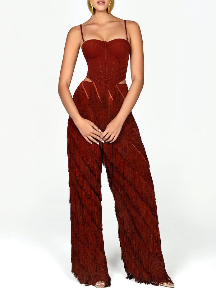Rust Fringe Two-Piece Set