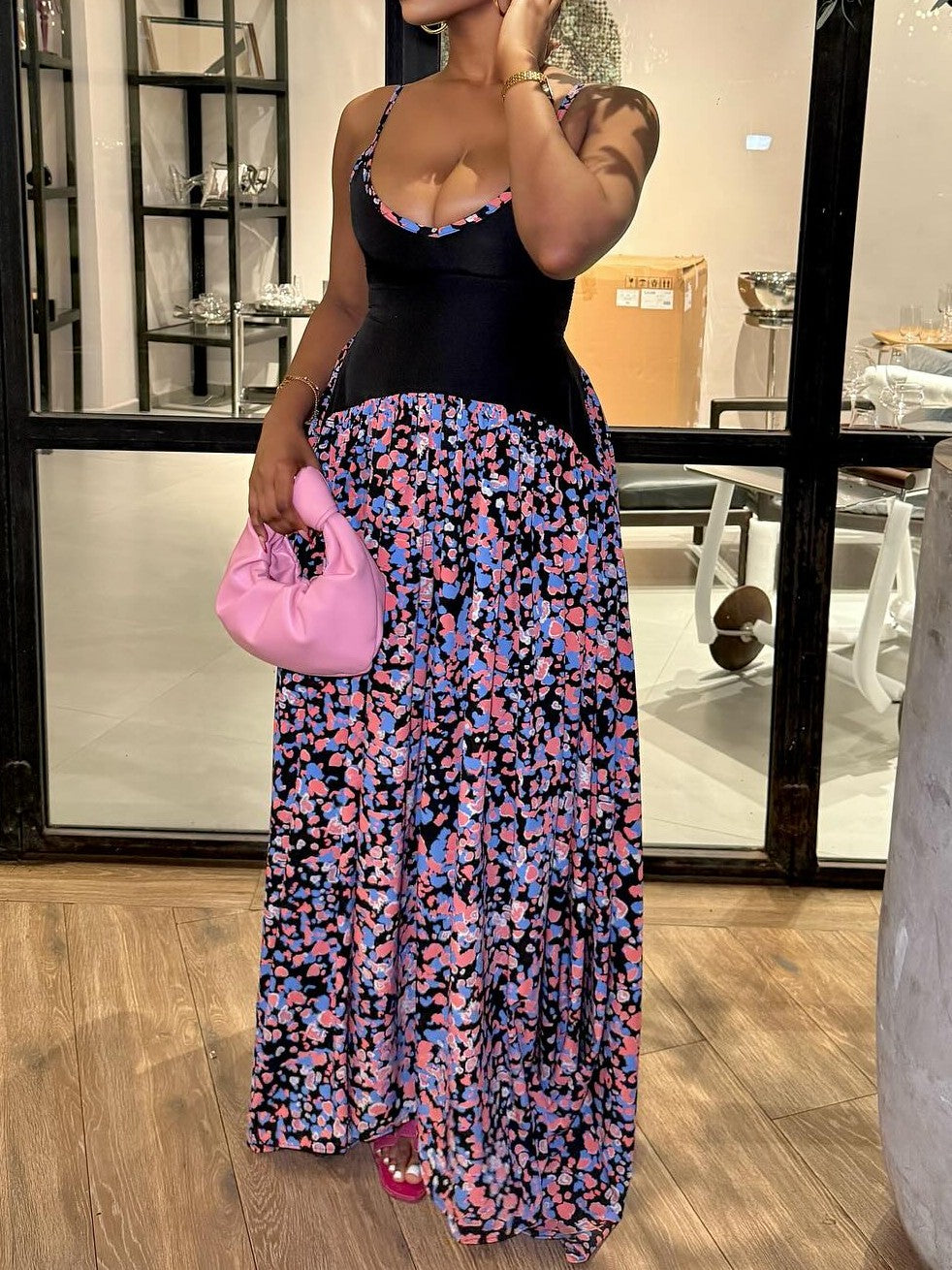 Patchwork Floral Maxi Dress