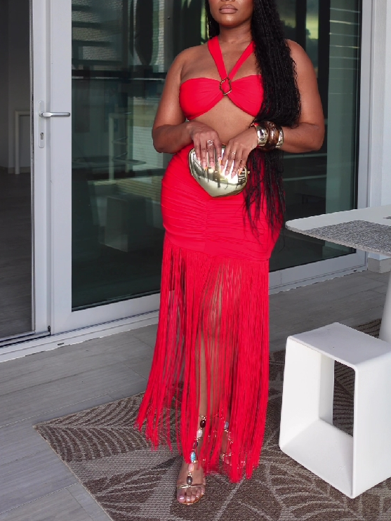 Fringe Elegance Skirt Set