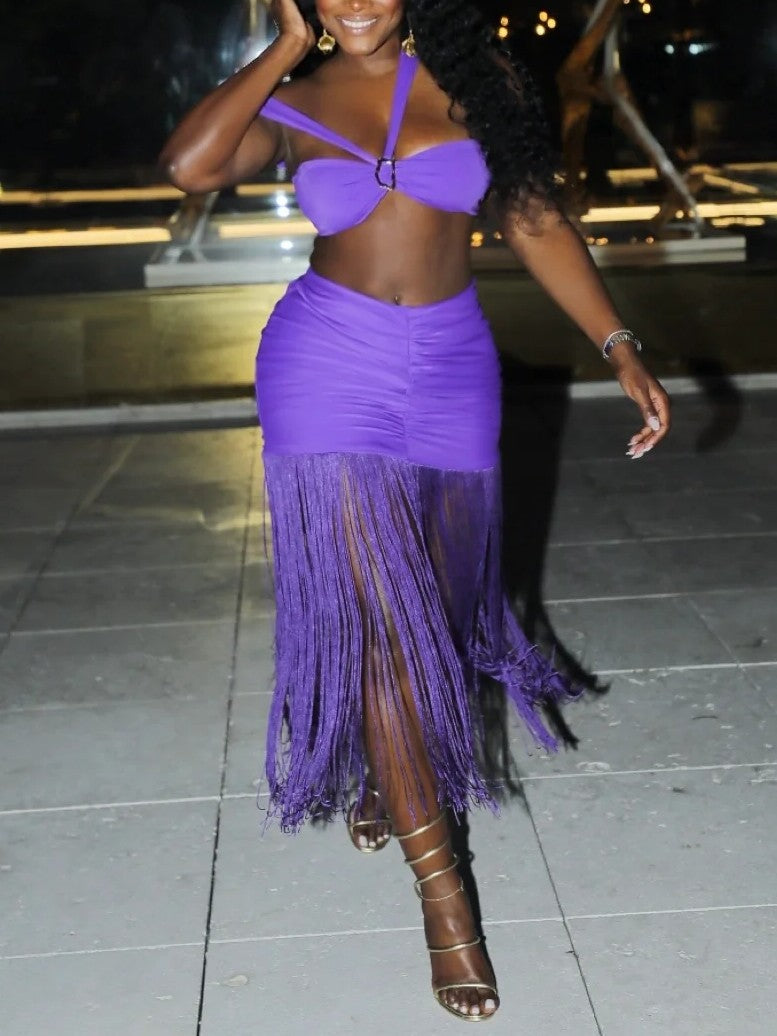Fringe Elegance Skirt Set