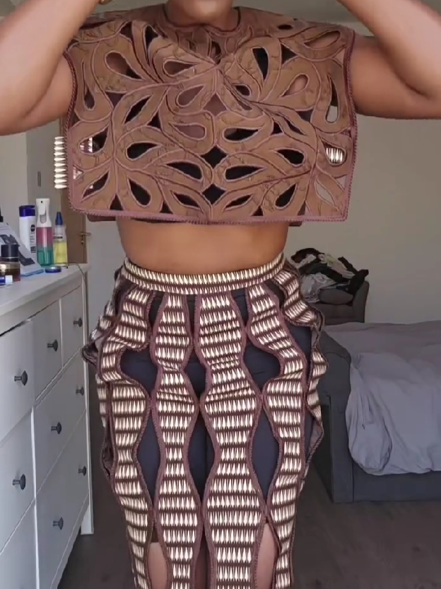 Artistic Cutout Skirt Set
