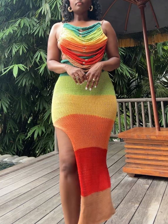 Rainbow Knit Two-Piece Set