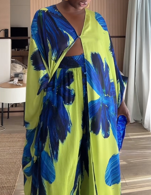 Flowy Abstract Print Two-Piece Set
