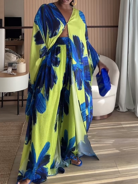 Flowy Abstract Print Two-Piece Set