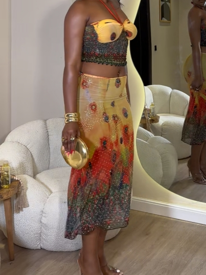 Halter Sunburst Two-Piece Set