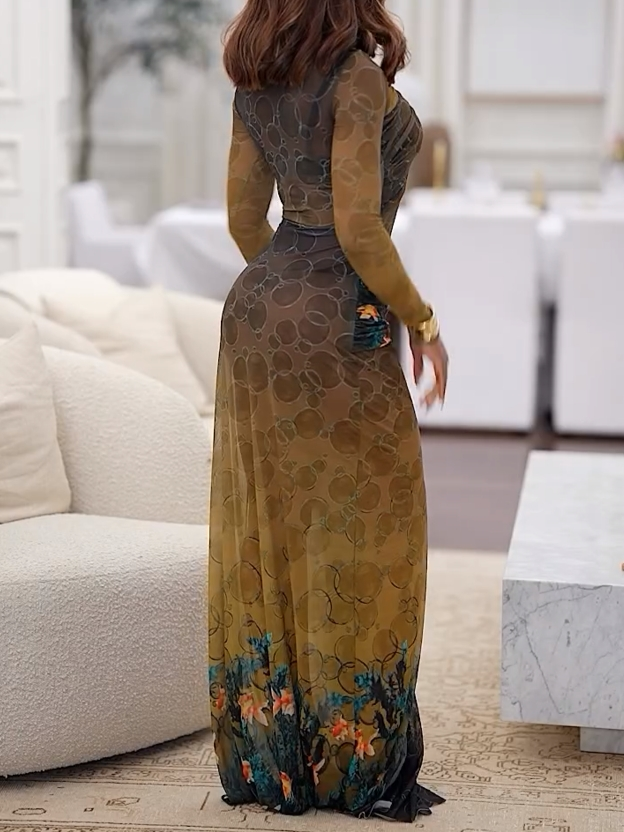 Chic Gradient Mesh Dress