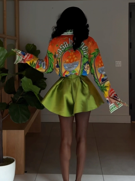 Print Long-sleeve Tutu Skirt