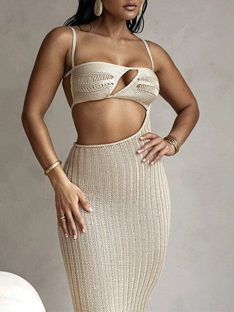 Spaghetti Strap Cutout Slim Sheath Dress