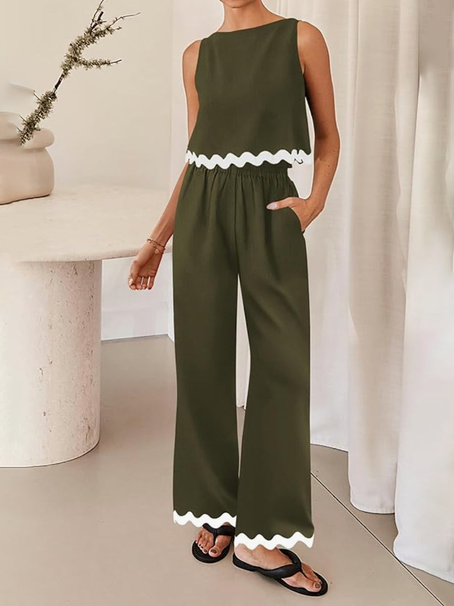 Casual Sleeveless 2-piece Set