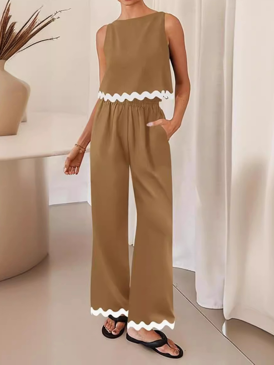 Casual Sleeveless 2-piece Set