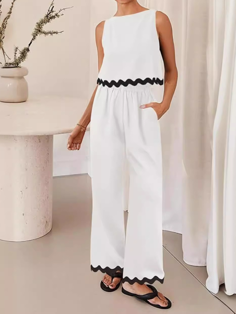Casual Sleeveless 2-piece Set