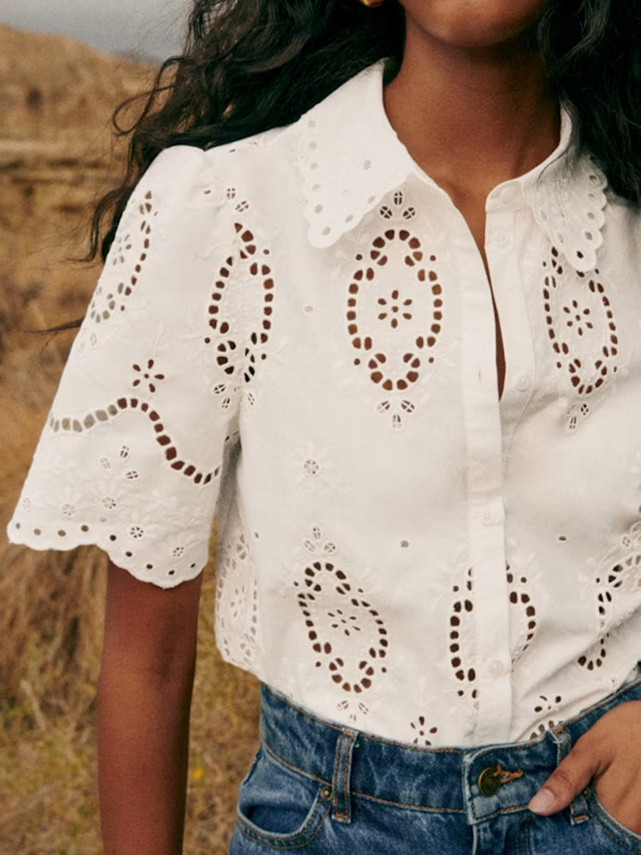 Short Sleeved Embroidered Shirt