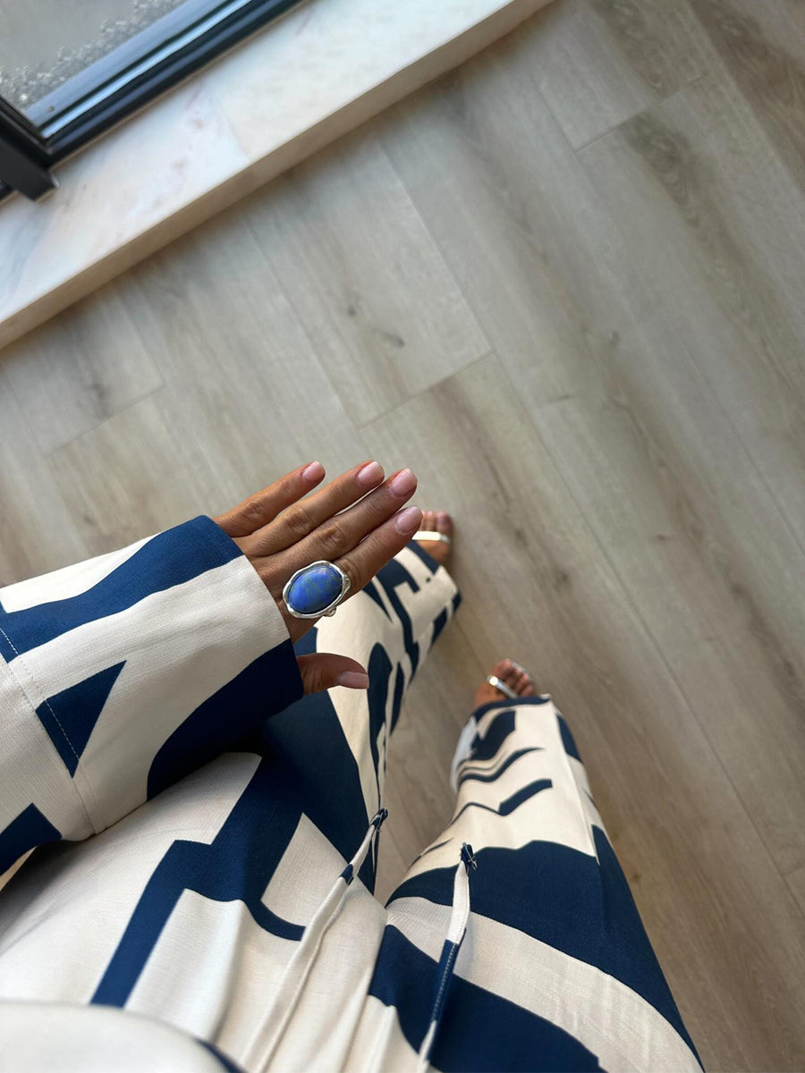 Printed Loose-fit Drawstring Waist Two Pieces Set