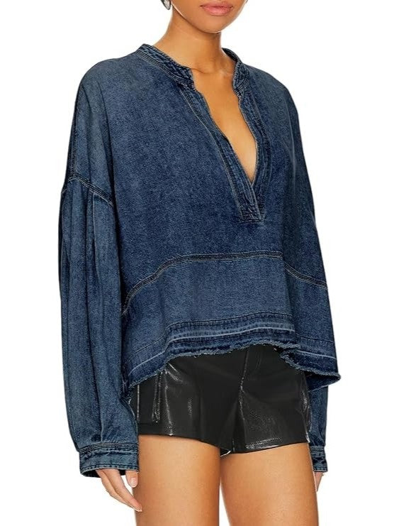 Casual Loose Denim Pullover