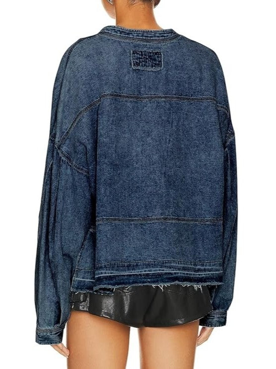 Casual Loose Denim Pullover