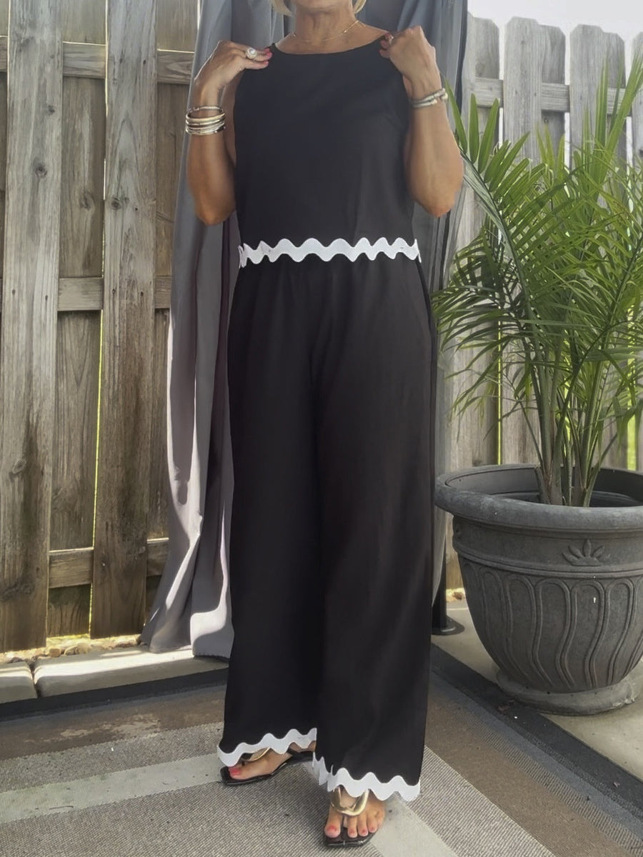 Casual Sleeveless 2-piece Set