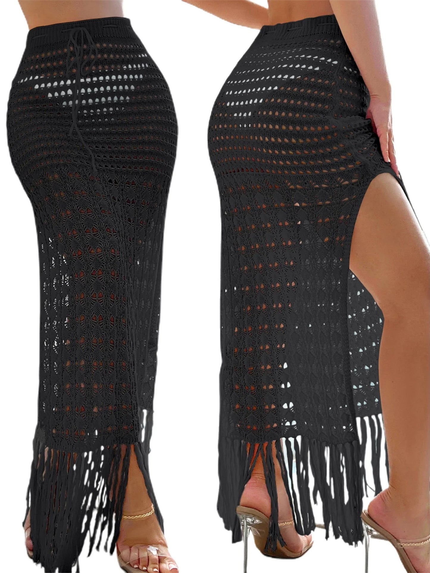Knitted Crochet Tassel Skirt