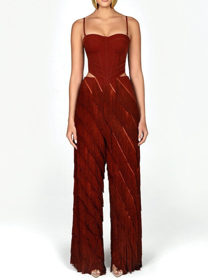 Rust Fringe Two-Piece Set