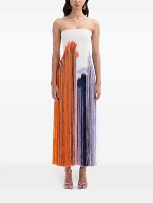 Print Fringed Maxi Dress