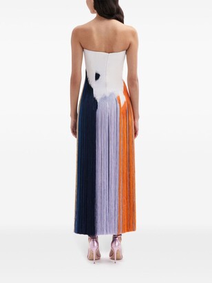 Print Fringed Maxi Dress