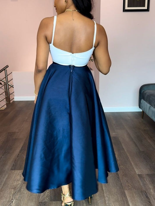 Floral Crop Top and A-Line Skirt Set