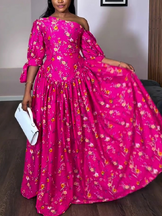 Floral Off-Shoulder Maxi Dress