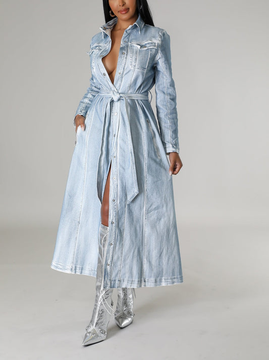 Denim Waist Belt Dress