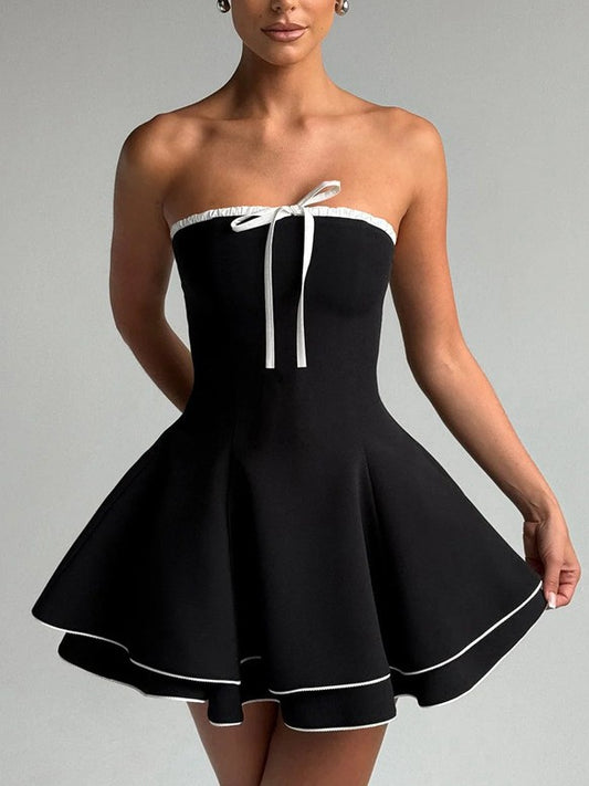 Strapless Bow Mini Dress