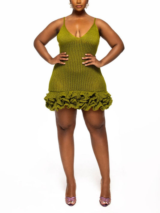 Lush Ruffle Knit Dress