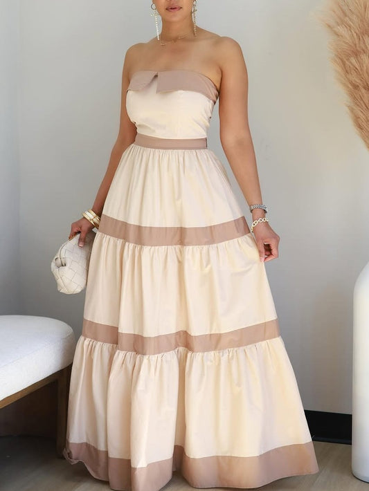 Bow Tie Tiered Maxi Dress