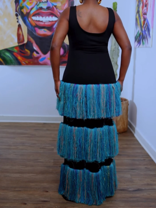 Fringe Tiered Maxi Dress
