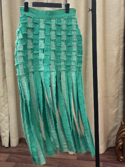 Handwoven Fringe Skirt
