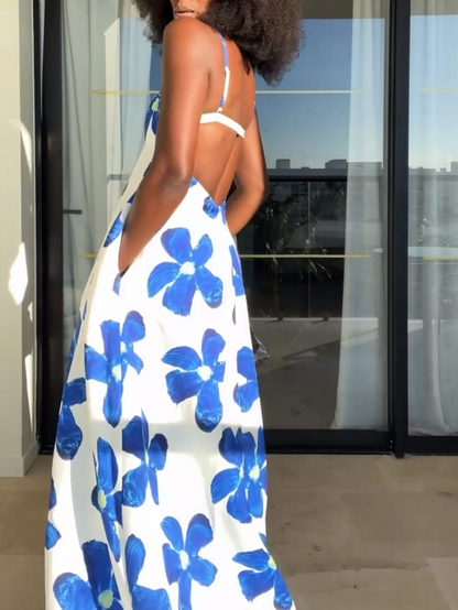 Blue Blossom Maxi Dress
