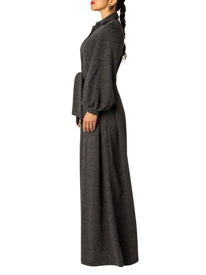 Elegant Gray Wide-Leg Jumpsuit
