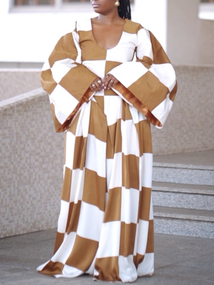 Checkered Wide-Leg Jumpsuit