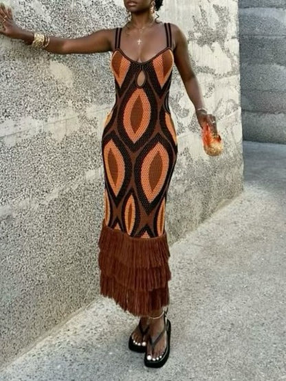 Cutout Crochet Fringe Dress