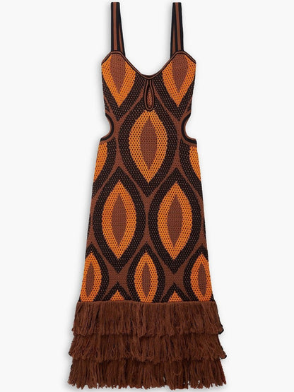 Cutout Crochet Fringe Dress